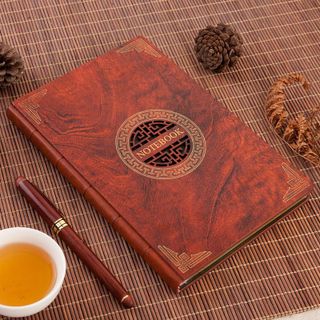 Bộ ComBo 2 món Sổ tay Da PU giả gỗ + Bút giả gỗ in logo theo yêu cầu