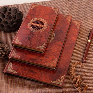 Bộ ComBo 2 món Sổ tay Da PU giả gỗ + Bút giả gỗ in logo theo yêu cầu