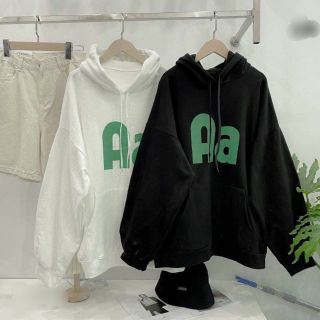 Áo hoodie logo Aa thun nỉ tay phồng form dưới 70kg