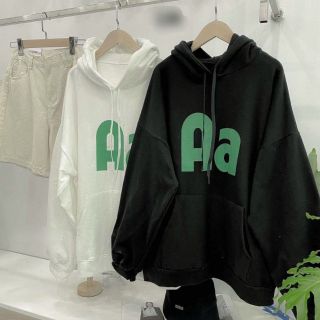 Áo hoodie logo Aa thun nỉ tay phồng form dưới 70kg