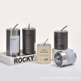 Cốc giữ nhiệt 450ml Ly giữ nhiệt Bình nước có ống hút đựng coffee trà chất liệu inox304 an toàn chống đổ tiện lợi
