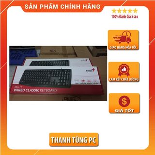 Bàn Phím Máy Vi Tính Có dây USB Genius KB-117 Đen