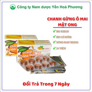 Viên ngậm ho Chanh Gừng ô mai mật ong nguồn gốc thảo dược, giảm ho, đau rát họng