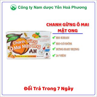 Viên ngậm ho Chanh Gừng ô mai mật ong nguồn gốc thảo dược, giảm ho, đau rát họng giá sỉ