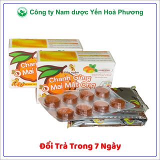 Viên ngậm ho Chanh Gừng ô mai mật ong nguồn gốc thảo dược, giảm ho, đau rát họng