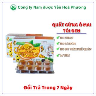 Viên ngậm ho Quất Gừng ô mai tỏi đen nguồn gốc thảo dược, giảm ho, đau rát họng