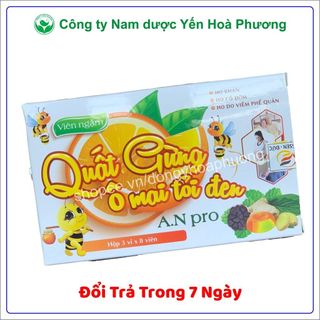 Viên ngậm ho Quất Gừng ô mai tỏi đen nguồn gốc thảo dược, giảm ho, đau rát họng