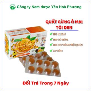 Viên ngậm ho Quất Gừng ô mai tỏi đen nguồn gốc thảo dược, giảm ho, đau rát họng