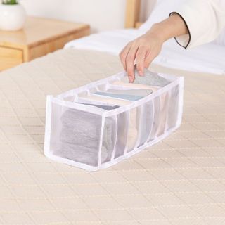 Hộp vải đựng quần áo đồ lót khay đựng tất vớ nhiều ngăn dạng lưới gọn gàng cho tủ đồ dễ dàng vệ sinh và gấp gọn