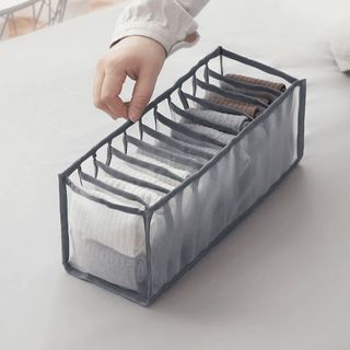 Hộp vải đựng quần áo đồ lót khay đựng tất vớ nhiều ngăn dạng lưới gọn gàng cho tủ đồ dễ dàng vệ sinh và gấp gọn