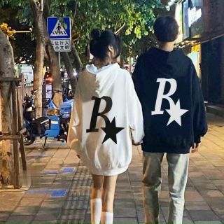 Áo hoodie thun nỉ in R sao form dưới 70kg