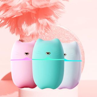Máy Xông Tinh Dầu Mini Máy Tạo Độ Ẩm Phòng Hình Mèo Dung Tích 260ML Đèn Ngủ Đổi Màu Trang Trí Để Bàn