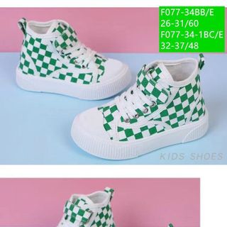 Giày thể thao trẻ em họa tiết sọc caro F077