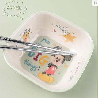 Chén Melamine vuông 2 màu chịu nhiệt - Disney