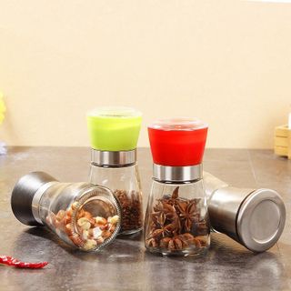 Dụng cụ xay tiêu, lọ xay tiêu, cối xay tiêu lưỡi sắc bén, chai thủy tinh trong suốt