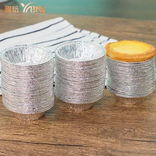 Set 250 Đế Cốc Chén Giấy Bạc Lót Lò Nướng Bánh Tart Trứng Nồi Chiên Không Dầu Tiện Dụng