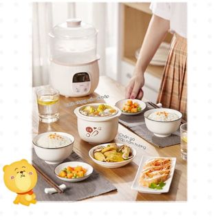 Nồi chưng yến điện Bear, Nồi nấu chậm 0.8L Bear Chính hãng, nấu cháo bản Quốc tế Bảo hành Chính hãng
