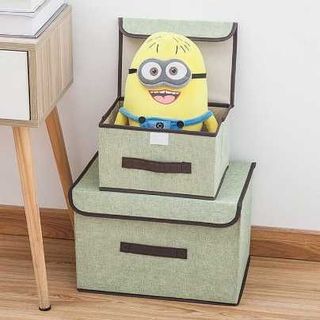 Hộp đựng quần áo chăn màn, Thùng đựng đồ lót đồ chơi đa năng bằng vải cứng, có nắp đậy không cần tủ tiện dụng