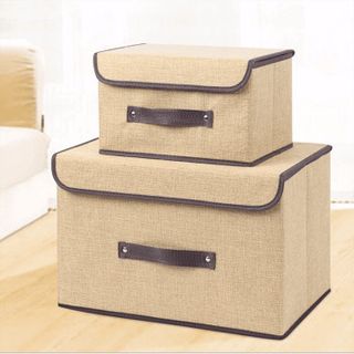 Hộp đựng quần áo chăn màn, Thùng đựng đồ lót đồ chơi đa năng bằng vải cứng, có nắp đậy không cần tủ tiện dụng