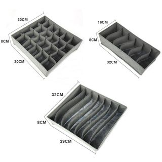 HL006-Set 3 hộp đựng đồ lót, tất, vớ bằng vải không dệt gọn gàng sang trọng