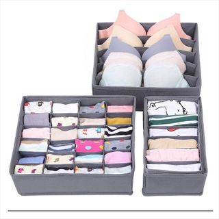 HL006-Set 3 hộp đựng đồ lót, tất, vớ bằng vải không dệt gọn gàng sang trọng