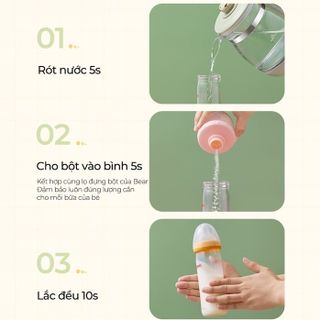 Ấm đun nước pha sữa, giữ nhiệt Bear dung tích 1.2L - TNQ-D12W7 - Hàng Chính hãng - BH 18 tháng