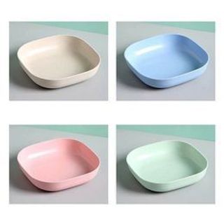 Đĩa nhựa lúa mạch bộ 8 đĩa vuông, đĩa đựng thức ăn, đựng bánh kẹo, an toàn cho sức khoẻ nhiều màu sắc S03