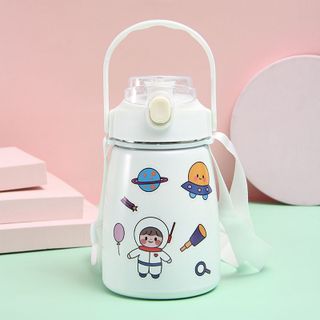 Bình Giữ nhiệt 850ml, ruột bình inox 304, có ống hút, có quai đeo, tặng kèm sticker