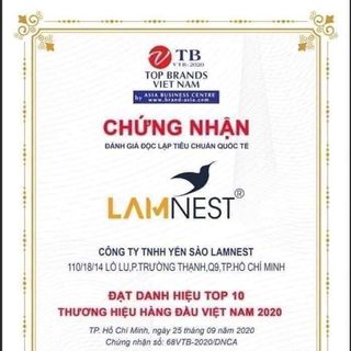 YẾN SÀO LAMNEST KHÔNG ĐƯỜNG