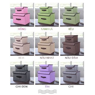 HL023-Hộp đựng quần áo chăn màn, Thùng đựng đồ lót đồ chơi đa năng bằng vải cứng, có nắp đậy không cần tủ tiện dụng