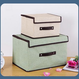 HL023-Hộp đựng quần áo chăn màn, Thùng đựng đồ lót đồ chơi đa năng bằng vải cứng, có nắp đậy không cần tủ tiện dụng