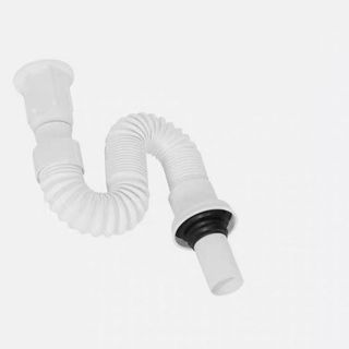 Bộ xả lavabo bằng nhựa kiểu xoăn ruột gà với nút nhấn bằng sứ