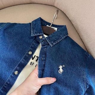 Áo sơ mi jean bé trai, bé gái, denim