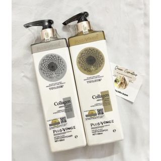 BỘ GỘI XẢ BƯỞI PLUS - VINGE COLLAGEN SIÊU MƯỢT NGĂN RỤNG TÓC 1000ml - cặp