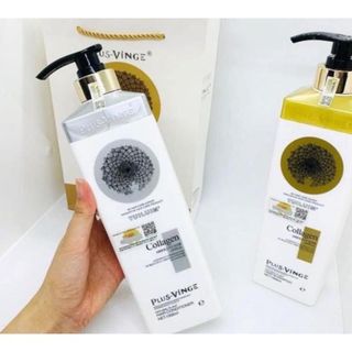 BỘ GỘI XẢ BƯỞI PLUS - VINGE COLLAGEN SIÊU MƯỢT NGĂN RỤNG TÓC 1000ml - cặp