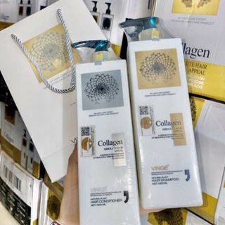 BỘ GỘI XẢ BƯỞI PLUS - VINGE COLLAGEN SIÊU MƯỢT NGĂN RỤNG TÓC 1000ml - cặp