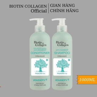 Dầu gội xả ngăn gàu Biotin Collagen Voudioty xanh dương 1000ml