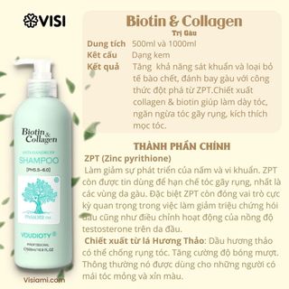 Dầu gội xả ngăn gàu Biotin Collagen Voudioty xanh dương 1000ml