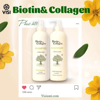 Dầu cặp gội xả phục hồi, chống rụng tóc Biotin Collagen Voudioty trắng 500ml