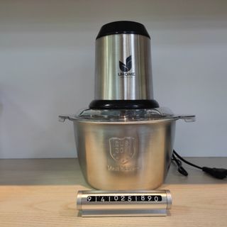 Máy xay thịt inox thương hiệu Uhome, công nghệ Nhật Bản, chất lượng cao, lưỡi sắc bén, siêu bền, cối 2L