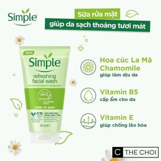 Sữa Rửa Mặt Simple Refreshing Facial Wash 150ml Chính hãng - MẪU MÃ MỚI
💦🌊💦🌊💦💦 giá sỉ