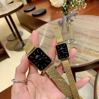 ĐỒNG HỒ D W LƯỚI COUPLE CHỮ NHẬT HOT