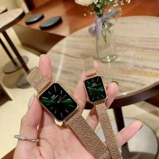 ĐỒNG HỒ D W LƯỚI COUPLE CHỮ NHẬT HOT