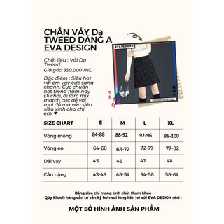 Chân váy ngắn dáng chữ A hot trend Eva design , chất vải dạ tweed màu đen kẻ sọc có quần trong siêu xinh