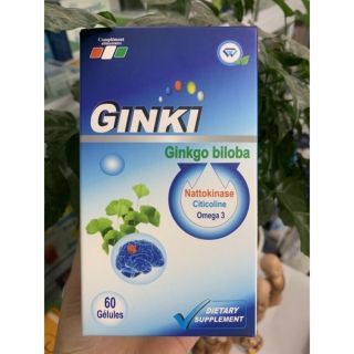 Viên uống bổ não GINKI - Hoạt huyết, tiền đình, giảm nguy có đột quỵ, đau đầu, mất ngủ... Nhập khẩu Pháp