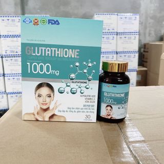 Viên uống Glutathione 1000 trắng sáng da mờ nám giảm tàn nhang lọ 30 viên chính hãng
