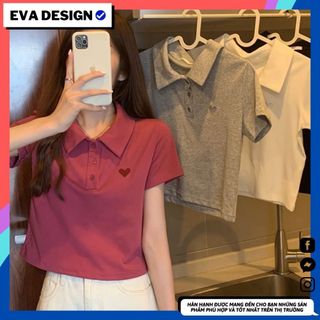 Áo polo nữ trơn Eva design , áo thun nữ , áo phông nữ Hàn Quốc trơn ngắn tay giá sỉ