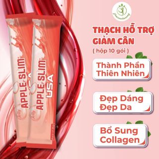 Thạch giảm cân Apple Slim USA ,giảm ngay 5-7kg sau 1 tháng hỗ trợ giảm béo an toàn 10 gói/hộp