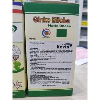 Viên uống bổ não KEVIN lọ 60 viebe- Hoạt huyết, tiền đình, ngăn đột quỵ, đau đầu, mata ngủ... Nhập khẩu Pháp