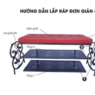 (SẢN PHẨM MỚI) Kệ Để Giày Dép Kết Hợp Ghế Ngồi - Sắt Mỹ Thuật (Lắp Ráp)